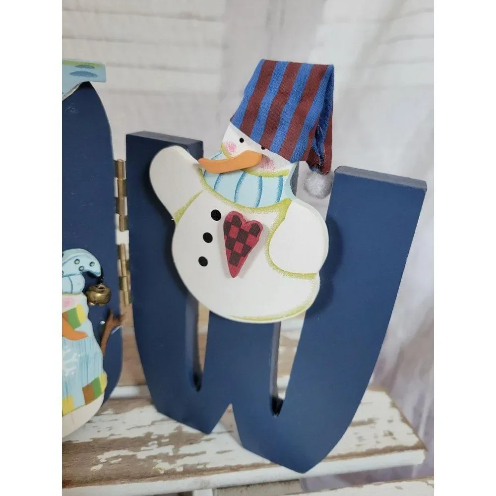 Snowman snow‎ jointed home Xmas decor folk art fun